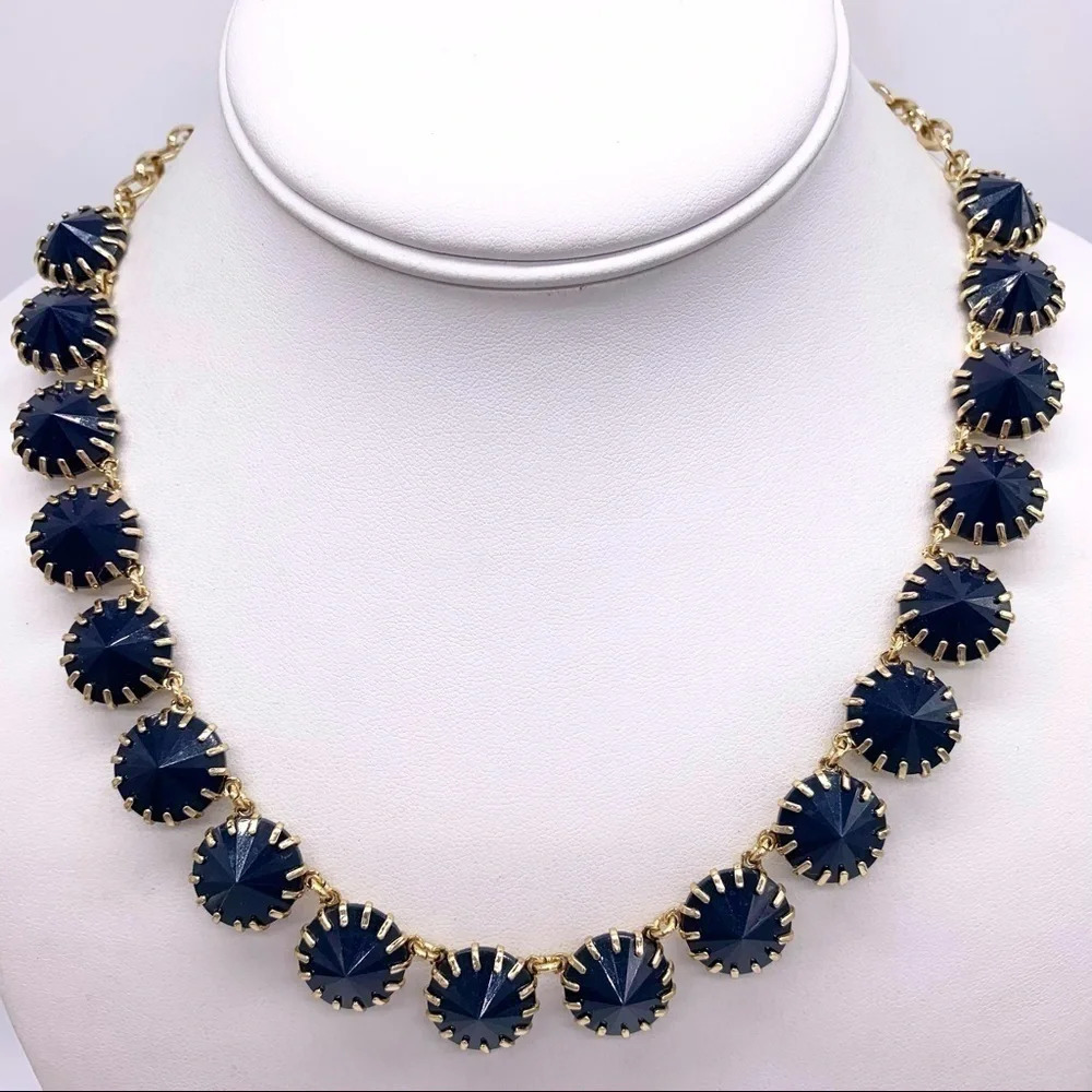 J. Crew Dark Blue Venus Flytrap Necklace